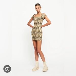 Lioness Yellow and Black Floral Mini Dress